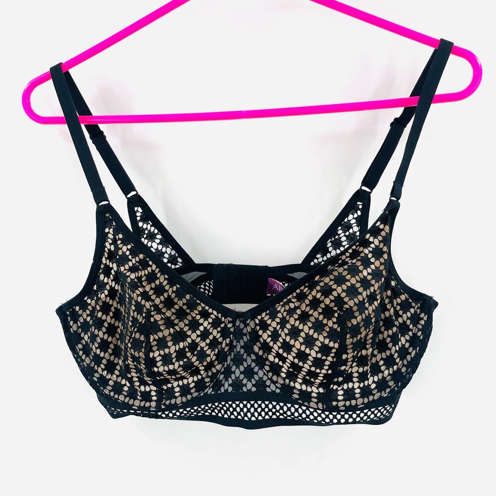 ADORE ME Bra Size 36D Black Lace Tatum Black Unlined Wire Full Coverage Lingerie